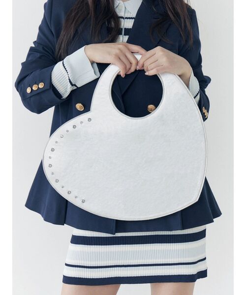 CALNAMUR（カルナムール）の「ビッグハートバッグ（ハンドバッグ・レディース・レッド/ブラック/シルバー・FREE）」の3枚目の写真