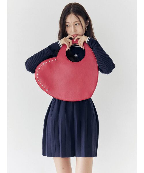 CALNAMUR（カルナムール）の「ビッグハートバッグ（ハンドバッグ・レディース・レッド/ブラック/シルバー・FREE）」の4枚目の写真