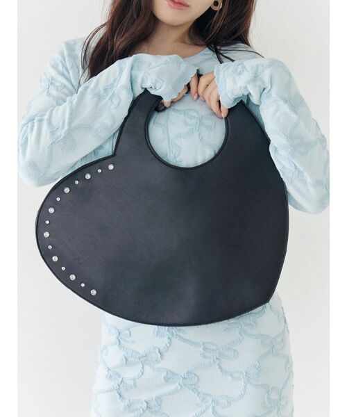 CALNAMUR（カルナムール）の「ビッグハートバッグ（ハンドバッグ・レディース・レッド/ブラック/シルバー・FREE）」の6枚目の写真