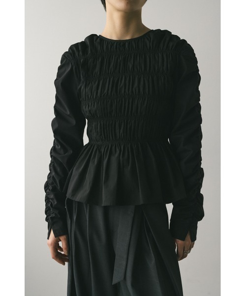 STYLEMIXER(スタイルミキサー)の「シャーリングブラウス 春服(シャツ/ブラウス・レディース・ホワイト/ブラック/カーキ・FREE)」の3枚目の写真