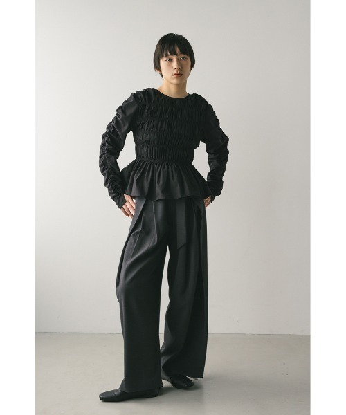 STYLEMIXER(スタイルミキサー)の「シャーリングブラウス 春服(シャツ/ブラウス・レディース・ホワイト/ブラック/カーキ・FREE)」の14枚目の写真