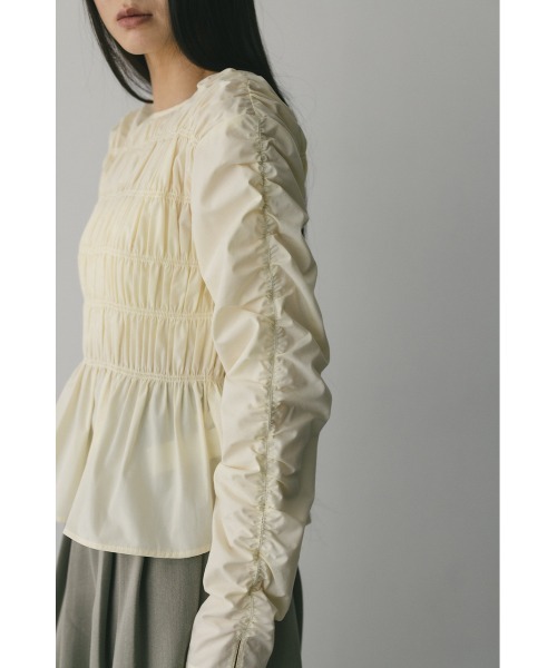 STYLEMIXER(スタイルミキサー)の「シャーリングブラウス 春服(シャツ/ブラウス・レディース・ホワイト/ブラック/カーキ・FREE)」の9枚目の写真