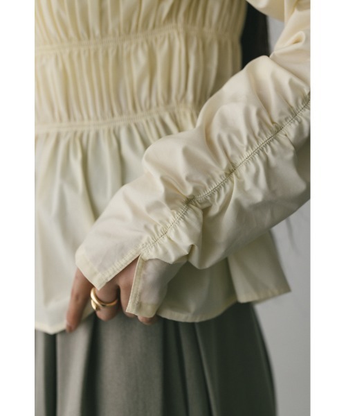 STYLEMIXER(スタイルミキサー)の「シャーリングブラウス 春服(シャツ/ブラウス・レディース・ホワイト/ブラック/カーキ・FREE)」の10枚目の写真