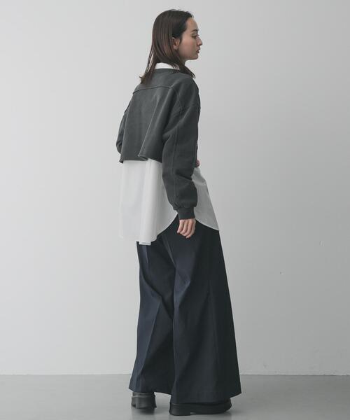 SENSE OF PLACE by URBAN RESEARCH（センスオブプレイスバイアーバンリサーチ）の「スタッズピグメントカットトップ（スウェット・レディース・アイボリー/チャコールグレー/ブラウン・ONE）」の11枚目の写真