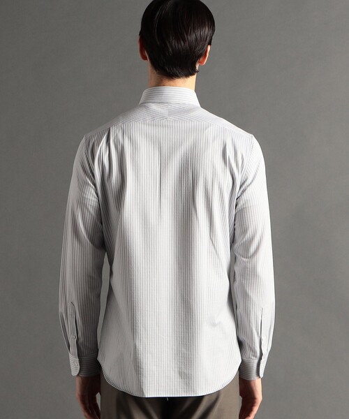 MONSIEUR NICOLE(ムッシュニコル)の「【ex/tra】ジャカードストライプ カッタウェイカラーシャツ(シャツ/ブラウス・メンズ・ライトグレー/ネイビー/グレー/サックスブルー/ブラック・LARGE/MEDIUM/SMALL/X-LARGE)」の11枚目の写真