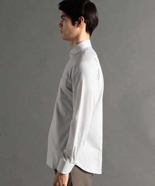 MONSIEUR NICOLE(ムッシュニコル)の「【ex/tra】ジャカードストライプ カッタウェイカラーシャツ(シャツ/ブラウス・メンズ・ライトグレー/ネイビー/グレー/サックスブルー/ブラック・LARGE/MEDIUM/SMALL/X-LARGE)」の12枚目の写真