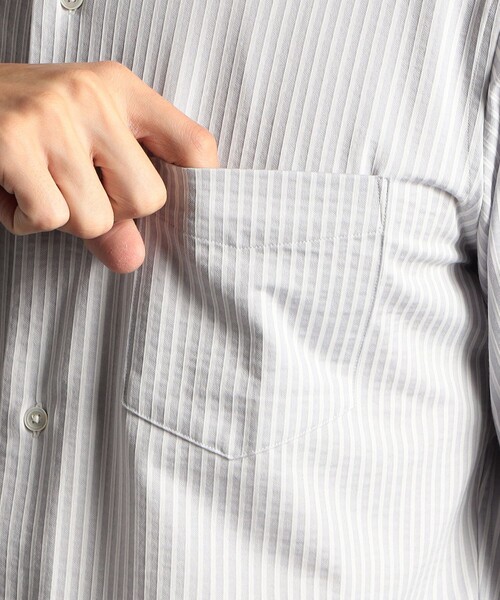 MONSIEUR NICOLE(ムッシュニコル)の「【ex/tra】ジャカードストライプ カッタウェイカラーシャツ(シャツ/ブラウス・メンズ・ライトグレー/ネイビー/グレー/サックスブルー/ブラック・LARGE/MEDIUM/SMALL/X-LARGE)」の14枚目の写真