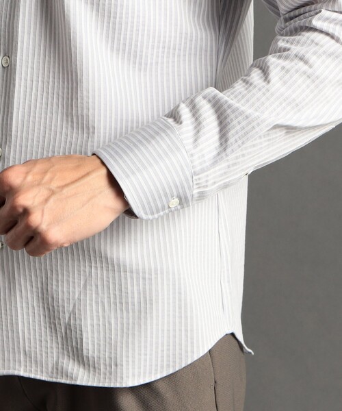 MONSIEUR NICOLE(ムッシュニコル)の「【ex/tra】ジャカードストライプ カッタウェイカラーシャツ(シャツ/ブラウス・メンズ・ライトグレー/ネイビー/グレー/サックスブルー/ブラック・LARGE/MEDIUM/SMALL/X-LARGE)」の15枚目の写真