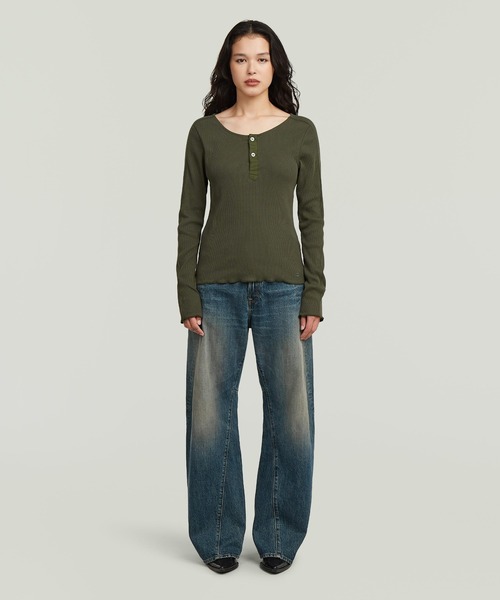 G-STAR（ジースター）の「Contor 3D Wide Jeans/ヴィンテージライク立体裁断ワイドルーズジーンズ/L28（デニムパンツ・レディース・ダークインディゴブルー・24inch/25inch/26inch）」の4枚目の写真
