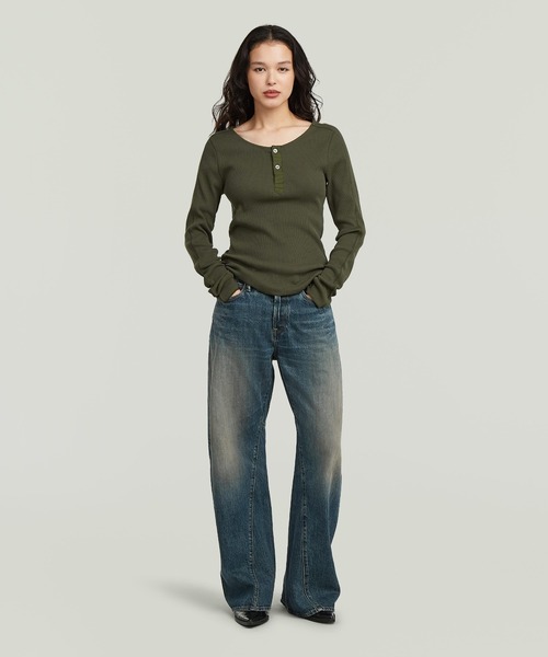 G-STAR（ジースター）の「Contor 3D Wide Jeans/ヴィンテージライク立体裁断ワイドルーズジーンズ/L28（デニムパンツ・レディース・ダークインディゴブルー・24inch/25inch/26inch）」の5枚目の写真