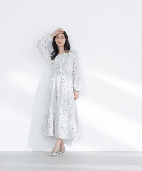 NATURAL BEAUTY BASIC(ナチュラルビューティーベーシック)の「◇ラッフルフラワープリントワンピース(ワンピース・レディース・イエロー系その他/グレー系その他・P/S/MEDIUM)」の6枚目の写真