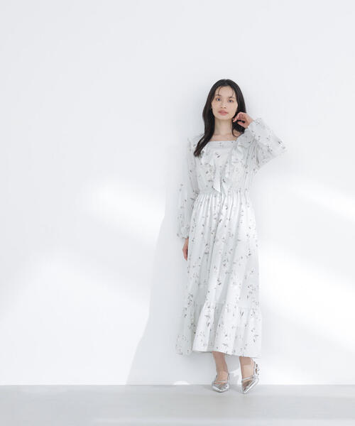 NATURAL BEAUTY BASIC(ナチュラルビューティーベーシック)の「◇ラッフルフラワープリントワンピース(ワンピース・レディース・イエロー系その他/グレー系その他・P/S/MEDIUM)」の8枚目の写真