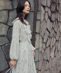 NATURAL BEAUTY BASIC | ◇ラッフルフラワープリントワンピース(ワンピース)