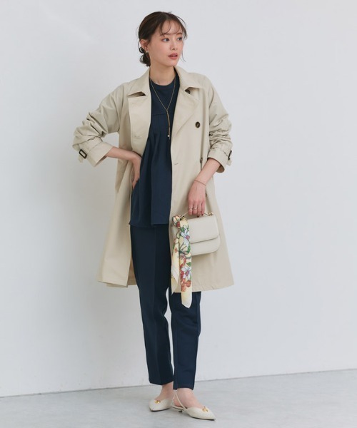 Pierrot（ピエロ）の「撥水・軽量ベーシックトレンチコート（トレンチコート・レディース・ベージュ系その他/キナリ・S/M/L）」の5枚目の写真