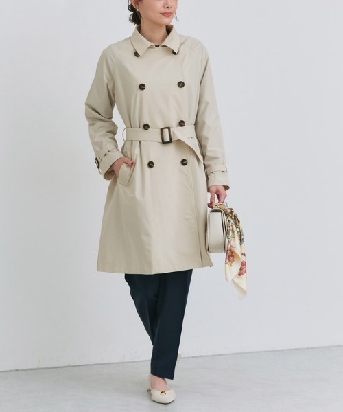 Pierrot（ピエロ）の「撥水・軽量ベーシックトレンチコート（トレンチコート・レディース・ベージュ系その他/キナリ・S/M/L）」の7枚目の写真
