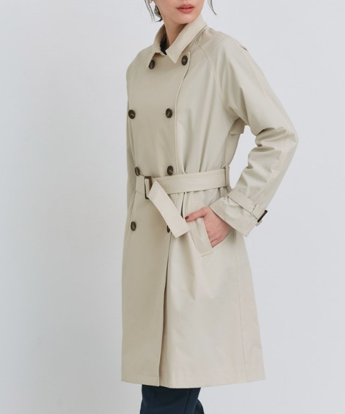 Pierrot（ピエロ）の「撥水・軽量ベーシックトレンチコート（トレンチコート・レディース・ベージュ系その他/キナリ・S/M/L）」の9枚目の写真