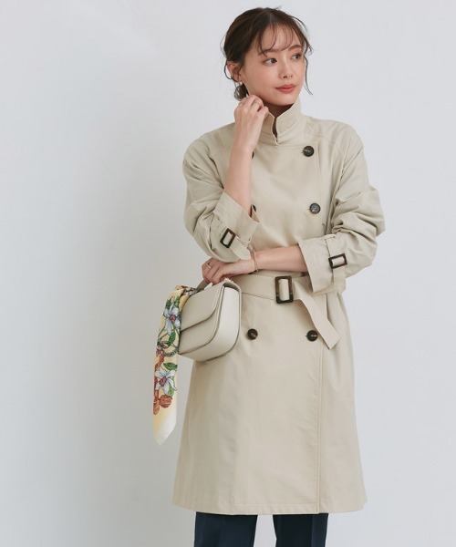 Pierrot（ピエロ）の「撥水・軽量ベーシックトレンチコート（トレンチコート・レディース・ベージュ系その他/キナリ・S/M/L）」の10枚目の写真
