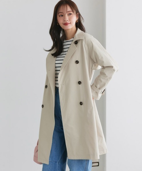 Pierrot（ピエロ）の「撥水・軽量ベーシックトレンチコート（トレンチコート・レディース・ベージュ系その他/キナリ・S/M/L）」の15枚目の写真