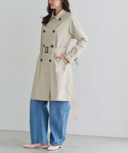 Pierrot（ピエロ）の「撥水・軽量ベーシックトレンチコート（トレンチコート・レディース・ベージュ系その他/キナリ・S/M/L）」の17枚目の写真