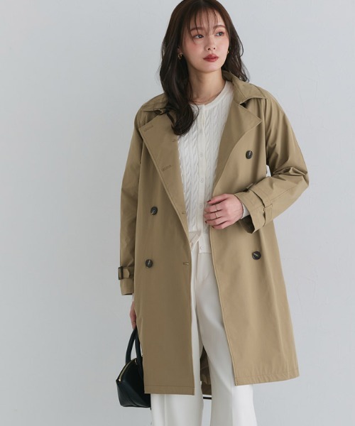 Pierrot（ピエロ）の「撥水・軽量ベーシックトレンチコート（トレンチコート・レディース・ベージュ系その他/キナリ・S/M/L）」の20枚目の写真