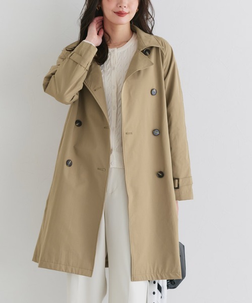 Pierrot（ピエロ）の「撥水・軽量ベーシックトレンチコート（トレンチコート・レディース・ベージュ系その他/キナリ・S/M/L）」の21枚目の写真