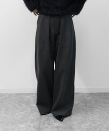 タックワイドストレッチツイードパンツ PLEATED WIDE STRETCH TWEED PANTS