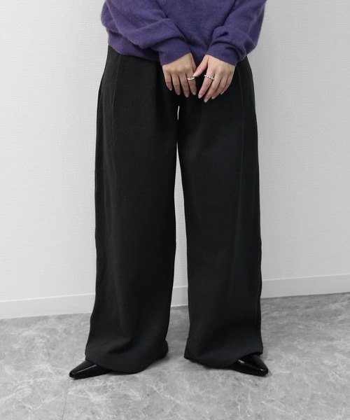 THE CELL.(ザセルドット)の「タックワイドストレッチツイードパンツ PLEATED WIDE STRETCH TWEED PANTS(スラックス・レディース・グレー/ブラック・S/M/L)」の7枚目の写真