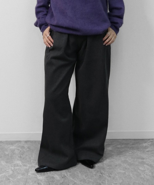 THE CELL.(ザセルドット)の「タックワイドストレッチツイードパンツ PLEATED WIDE STRETCH TWEED PANTS(スラックス・レディース・グレー/ブラック・S/M/L)」の8枚目の写真