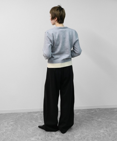 THE CELL.(ザセルドット)の「タックワイドストレッチツイードパンツ PLEATED WIDE STRETCH TWEED PANTS(スラックス・レディース・グレー/ブラック・S/M/L)」の5枚目の写真