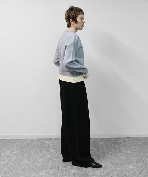 THE CELL.(ザセルドット)の「タックワイドストレッチツイードパンツ PLEATED WIDE STRETCH TWEED PANTS(スラックス・レディース・グレー/ブラック・S/M/L)」の6枚目の写真