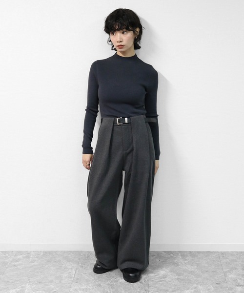 THE CELL.(ザセルドット)の「タックワイドストレッチツイードパンツ PLEATED WIDE STRETCH TWEED PANTS(スラックス・レディース・グレー/ブラック・S/M/L)」の12枚目の写真