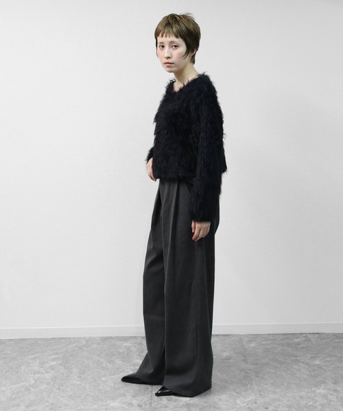 THE CELL.(ザセルドット)の「タックワイドストレッチツイードパンツ PLEATED WIDE STRETCH TWEED PANTS(スラックス・レディース・グレー/ブラック・S/M/L)」の17枚目の写真