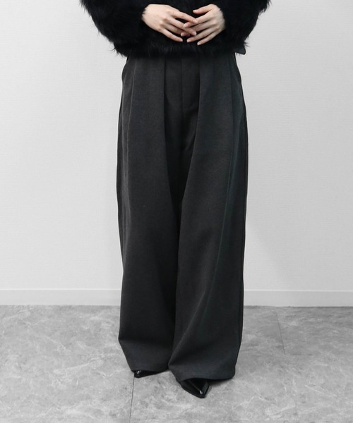 THE CELL.(ザセルドット)の「タックワイドストレッチツイードパンツ PLEATED WIDE STRETCH TWEED PANTS(スラックス・レディース・グレー/ブラック・S/M/L)」の20枚目の写真
