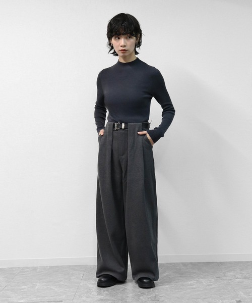 THE CELL.(ザセルドット)の「タックワイドストレッチツイードパンツ PLEATED WIDE STRETCH TWEED PANTS(スラックス・レディース・グレー/ブラック・S/M/L)」の21枚目の写真