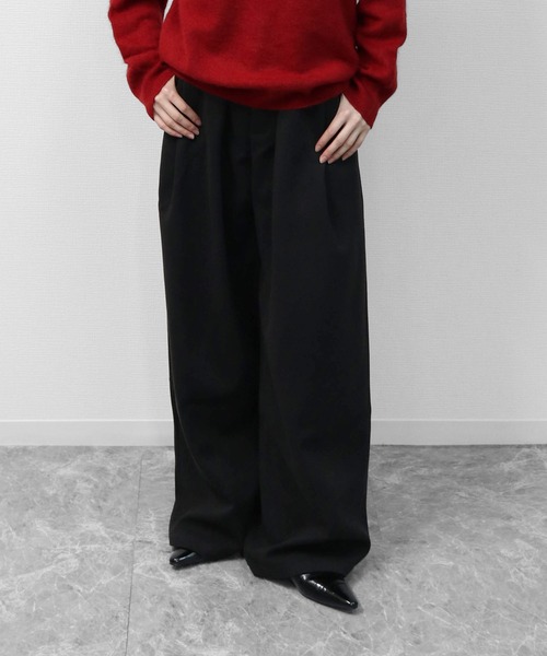 THE CELL.(ザセルドット)の「タックワイドストレッチツイードパンツ PLEATED WIDE STRETCH TWEED PANTS(スラックス・レディース・グレー/ブラック・S/M/L)」の22枚目の写真