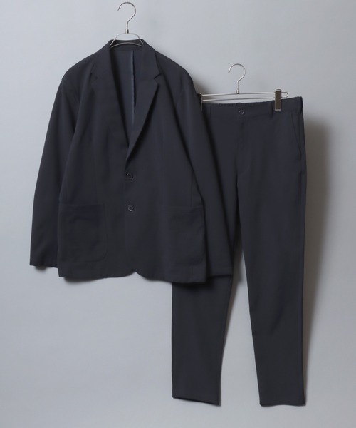 ANPAS(アンパス)の「Quick-Dry Stretch Two-Piece Set (Tailored Jacket + Long Pants)/速乾ストレッチ テーラードジャケット&ロングパンツ スーツ ビジカジ ビジネス オケージョン セレモニー メンズ セットアップ 上下セット(セットアップ・メンズ・ブラック/ベージュ/ネイビー・M/L/XL)」の6枚目の写真