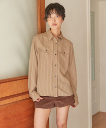 OURO（アウロ）の「STRIPE WESTERN SHIRTS [ BEIGE ]（シャツ/ブラウス）」