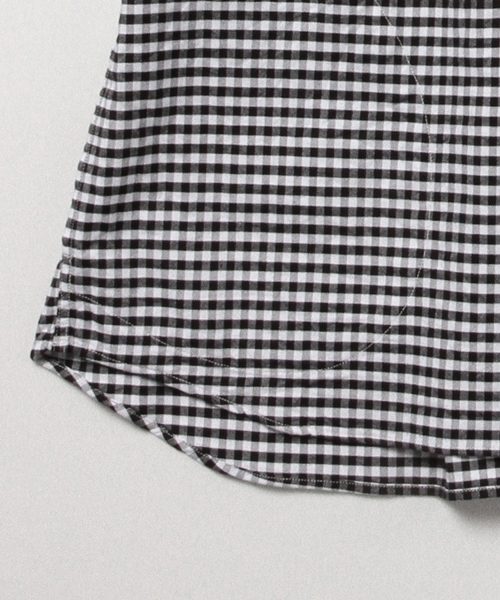 DANTON（ダントン）の「DANTON / ギンガム ラウンドS/Sシャツ（シャツ/ブラウス・メンズ・ブラック・40/42/38）」の6枚目の写真