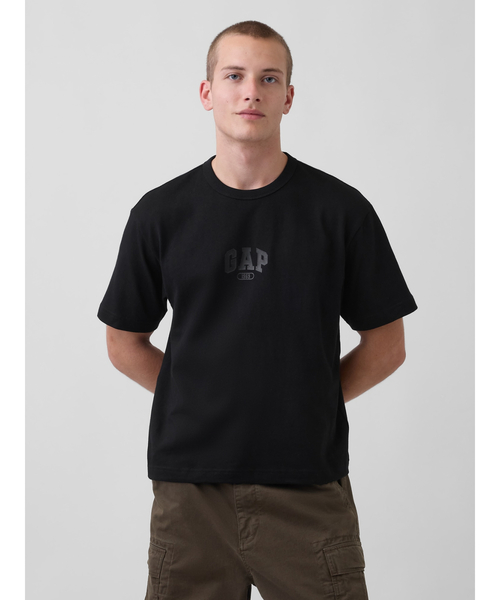 GAP(ギャップ)の「ヘビーウェイト リラックスフィット GAP1969ロゴ クロップドTシャツ(Tシャツ/カットソー・メンズ・ホワイト/イエロー/グリーン/ブルー/ブラック・M/XS/S/L/XL)」の3枚目の写真
