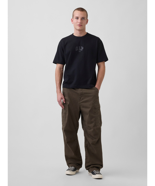 GAP(ギャップ)の「ヘビーウェイト リラックスフィット GAP1969ロゴ クロップドTシャツ(Tシャツ/カットソー・メンズ・ホワイト/イエロー/グリーン/ブルー/ブラック・M/XS/S/L/XL)」の6枚目の写真