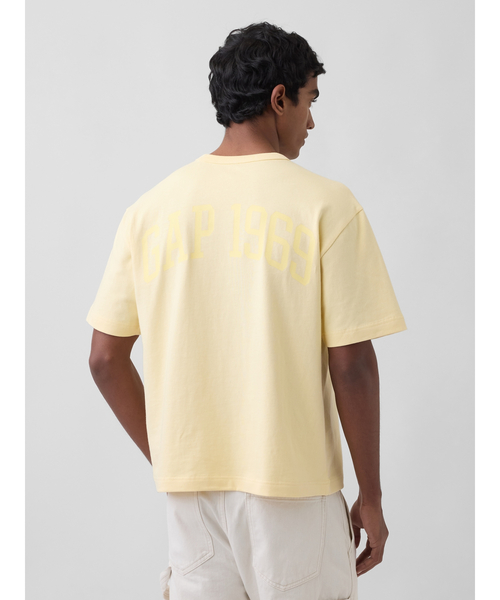 GAP(ギャップ)の「ヘビーウェイト リラックスフィット GAP1969ロゴ クロップドTシャツ(Tシャツ/カットソー・メンズ・ホワイト/イエロー/グリーン/ブルー/ブラック・M/XS/S/L/XL)」の14枚目の写真