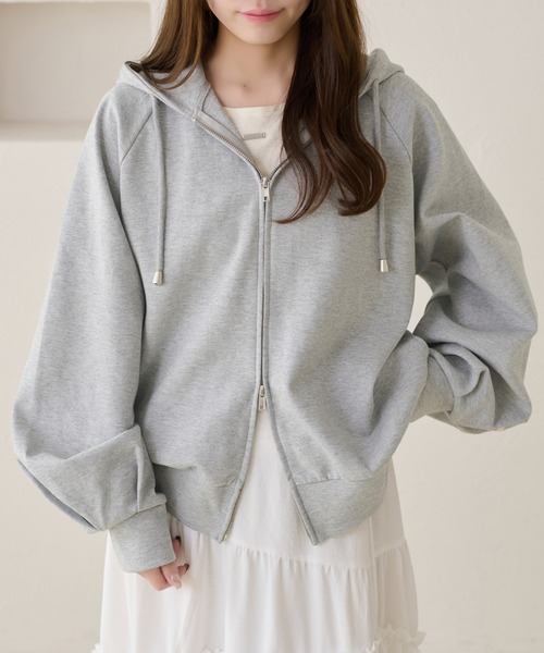 apres jour clair（アプレジュールクレア）の「【apres jour clair】コクーンフーディ（パーカー・レディース・ブラウン系その他/アイボリー/グレー・X-LARGE/フリー）」の2枚目の写真