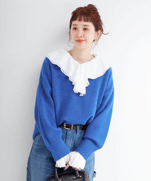 B.C STOCK(ベーセーストック)の「《追加》手洗い可 / WOOLMIXクルーネックプルオーバー(ニット/セーター・レディース・チャコールグレー/ブルー/ピンク/レッド・FREE)」の18枚目の写真