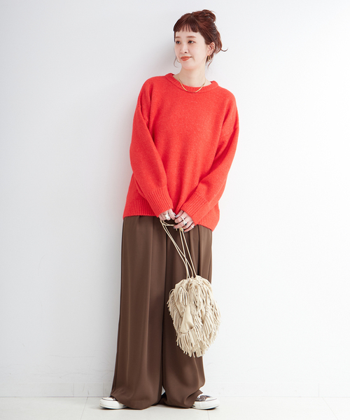 B.C STOCK(ベーセーストック)の「《追加》手洗い可 / WOOLMIXクルーネックプルオーバー(ニット/セーター・レディース・チャコールグレー/ブルー/ピンク/レッド・FREE)」の22枚目の写真