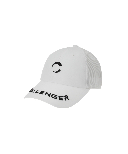 CHALLENGER(チャレンジャー)の「男性ロゴ刺繍メッシュクラウンワンタッチバックルボールキャップボールマーカー構成ホワイト(キャップ・メンズ・ホワイト・FREE)」の1枚目の写真