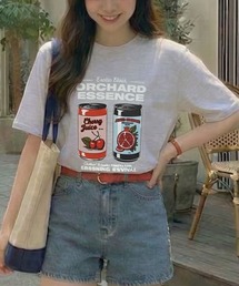 レトロチェリーとザクロドリンク缶イラストTシャツ