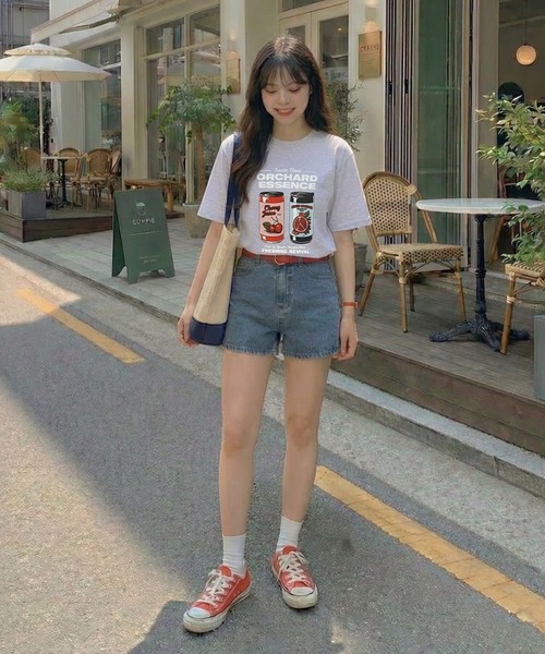 September SEOUL(セプテンバーソウル)の「レトロチェリーとザクロドリンク缶イラストTシャツ(Tシャツ/カットソー・レディース・ホワイト/アッシュ・FREE)」の5枚目の写真