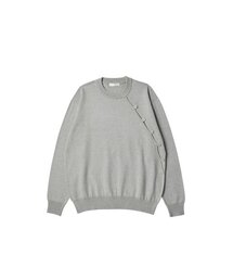 WORTHWHILE MOVEMENT（ワースワイルムーブメント）の「オブリークリラインクルーネック（ライトグレー）（ニット/セーター）」