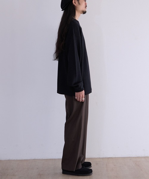 crepuscule（クレプスキュール）の「crepuscule Co/Ra Moss Stitch P/O (2601-001)（Tシャツ/カットソー・メンズ・ブラック・2/0/1）」の4枚目の写真