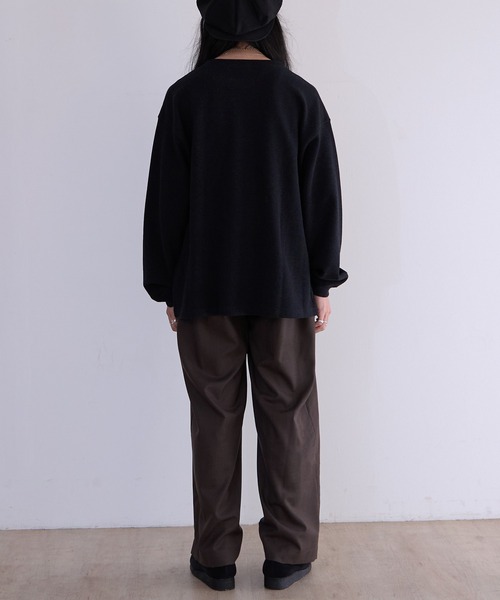 crepuscule（クレプスキュール）の「crepuscule Co/Ra Moss Stitch P/O (2601-001)（Tシャツ/カットソー・メンズ・ブラック・2/0/1）」の5枚目の写真